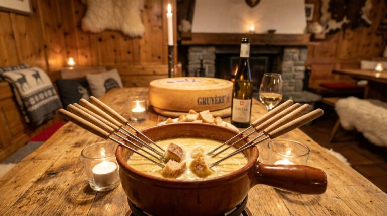 Best Swiss fondue restaurants insider guide 2026 - traditional Alpine fondue pot
