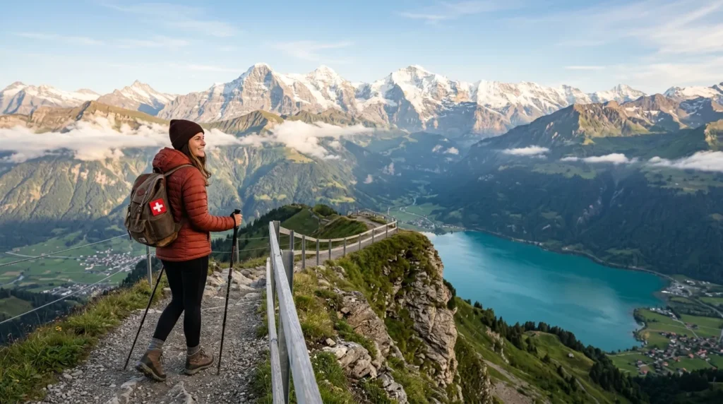 Lauterbrunnen valley from a Swiss Travel Pass train window visit switzerland on a budget