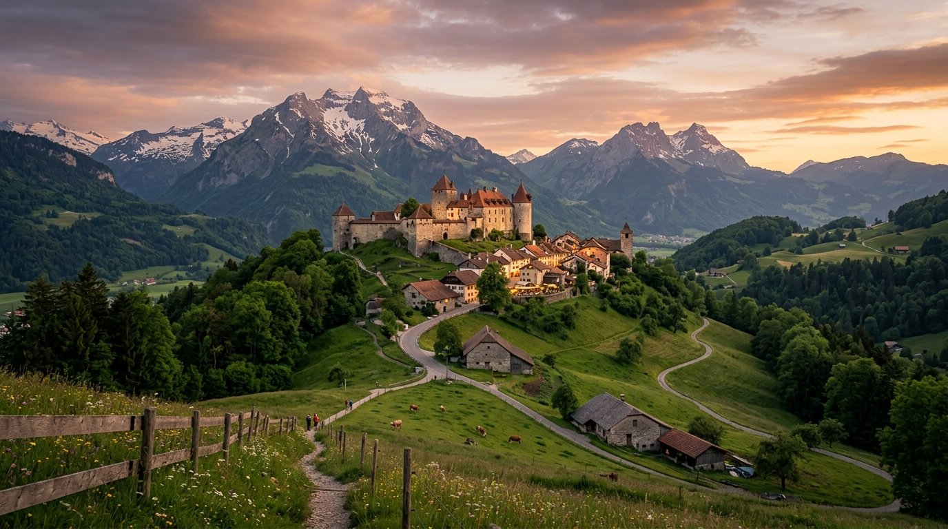 Gruyeres 3-Day Itinerary: How to Spend 72 Hours in 2026, hero image showing medieval village