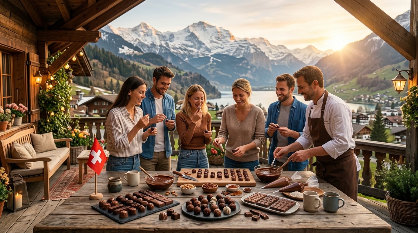 Swiss Chocolate Tour 2026: 9 Best Workshops and Tastings — hero image showing a chocolate fountain
